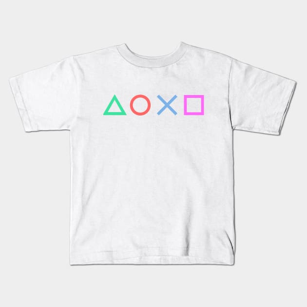 Playstation buttons Kids T-Shirt by Meje